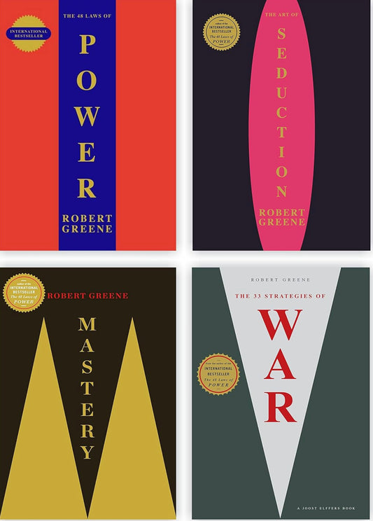 4 Books Set Collection The 48 Laws of Power,The Art of Seduction, Mastery, The 33 Strategies of War by Robert Greene